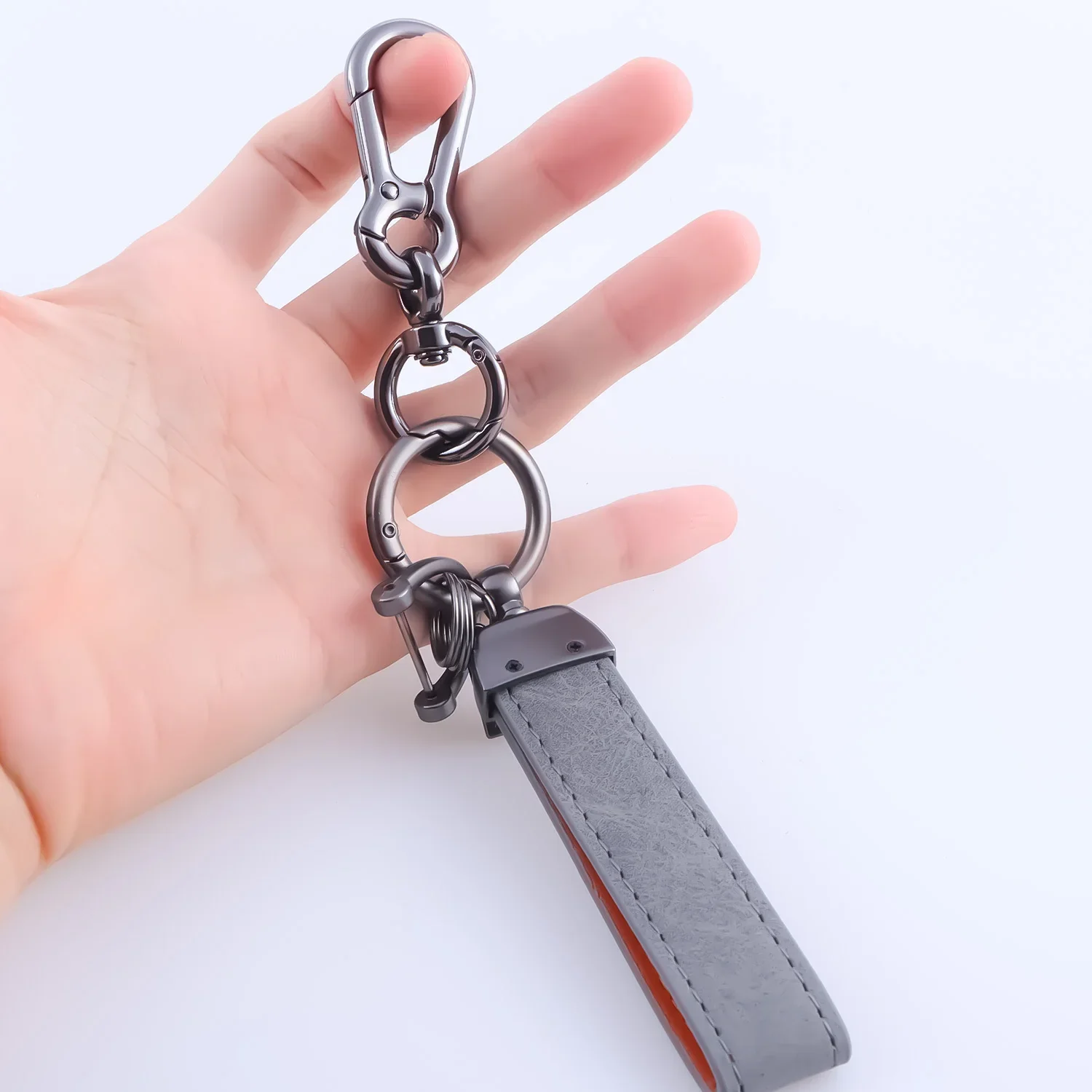 2 قطعة مشبك خطافات زنبركية معدنية، سلسلة مفاتيح مفاتيح السيارة، أبازيم دوارة زنبركية لمفاتيح الحقائب #4