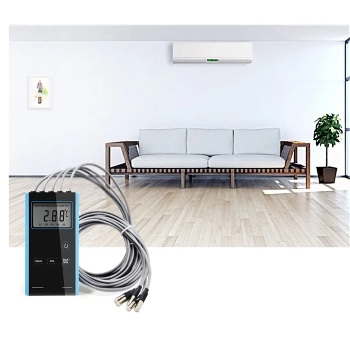 A64I High-Accuracy Electronic Multi-Point Thermometer OYTM-5S Portable for Laboratory Use