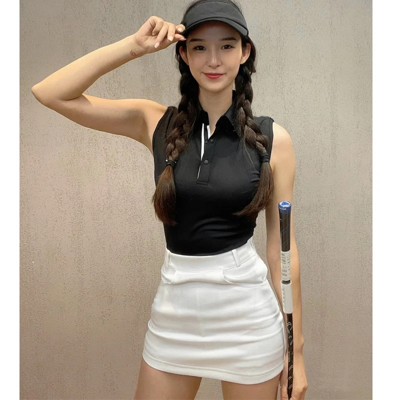 Summer New Women's Sleeveless Top Breathable High-quality Versatile Temperament short Skirt Outdoor Casual Sports Tennis Suit