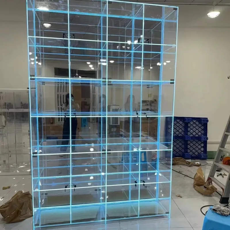 Gym Boxing Cabinet Shoe Rack Light Emitting Diode Backlight for Home Organization Storage Solution