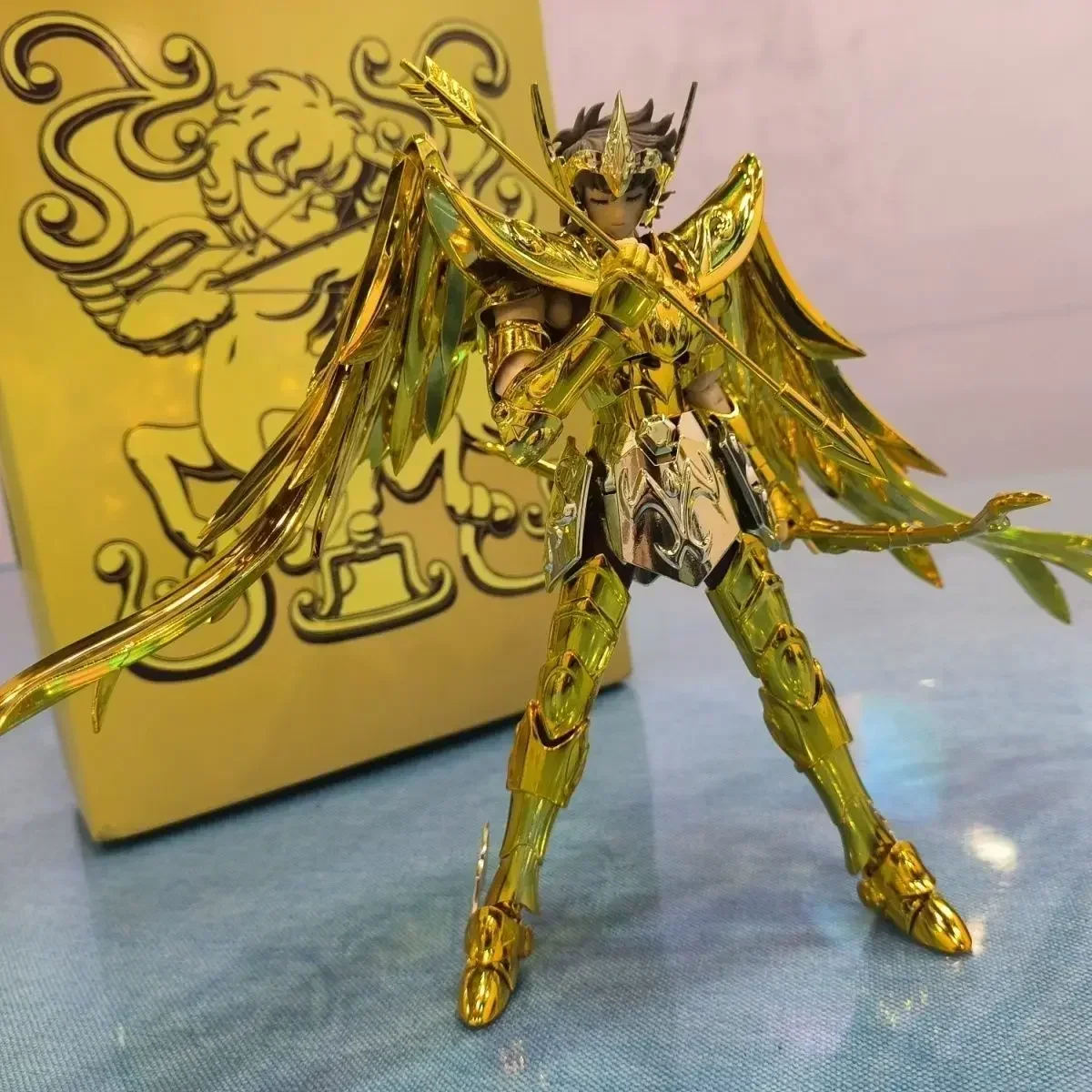 Saint Seiya Myth Cloth Ex Figuras Anime, Sagitário Aiolos, Cavaleiros do Zodíaco, Ornamento de Armadura, Modelo de Brinquedos, Em estoque, 17cm