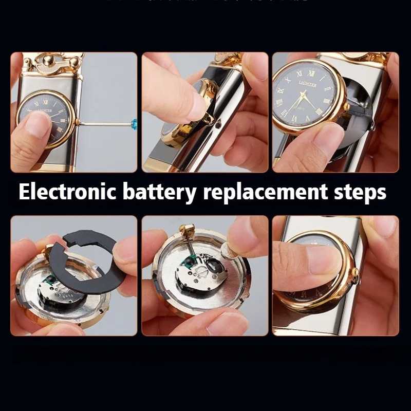 Nieuwe Smart Rocker Horloge Blue Fire Dial Opblaasbare Aansteker voor Rookt Winddicht Open Vlam Sigarettenaanstekers & Roken Accessorie