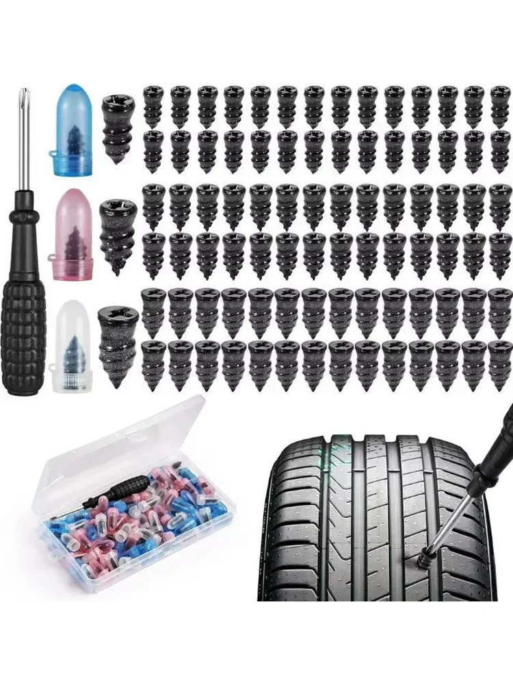 AliExpress NONE 10-84pcs Glue-Free Tubeless Tire Repair Kit - Screw Plug Puncture Fix for Bike/Car/Motorcycle/Scooter, Fast & Easy