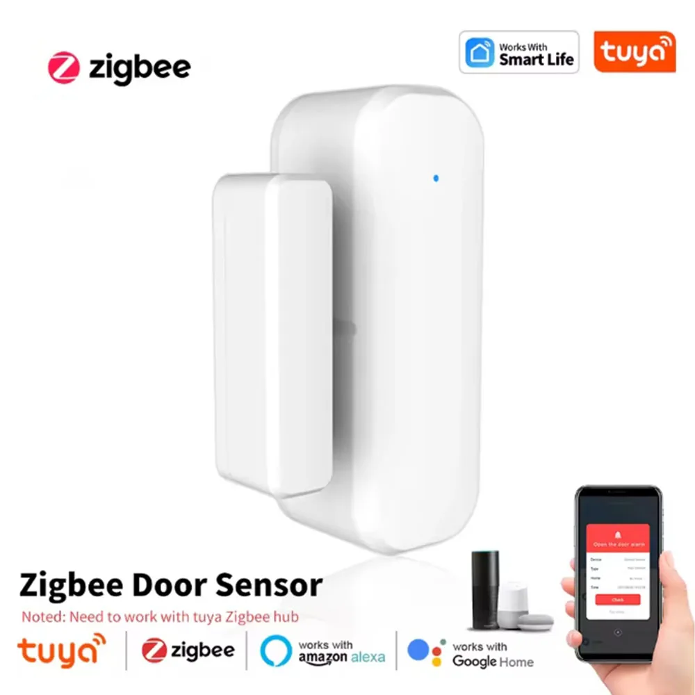 Smart Tuya ZigBee Deur Raam Sensor Magnetische Beveiliging Alarm Smart Home Deur Open Gesloten Detector Alexa Google Home