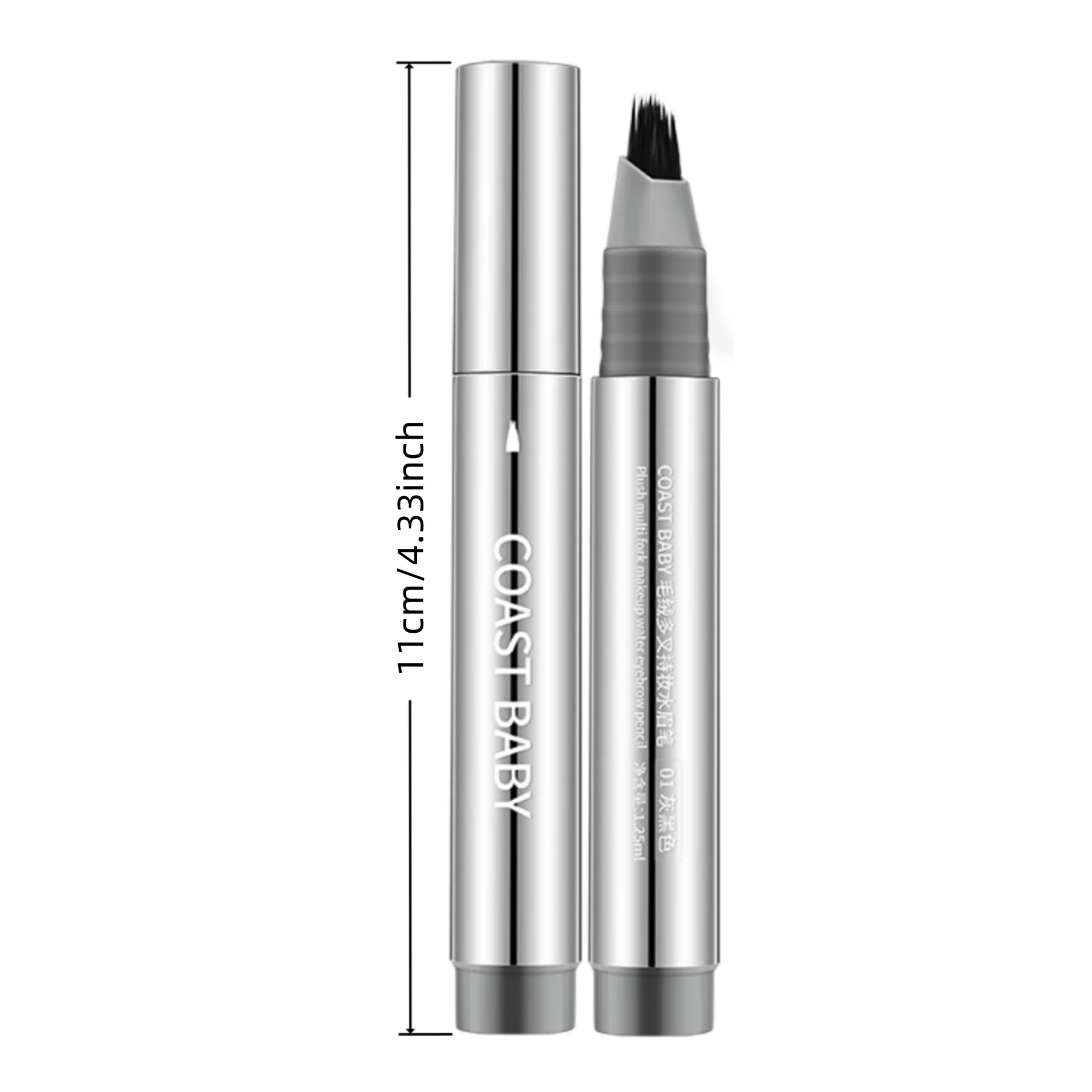Multi-Prong waterwenkbrauwpen - Microblading-effect, ultrafijne slag van 0,1 mm, waterdicht, langdurig, natuurlijke haarachtige wenkbrauwen