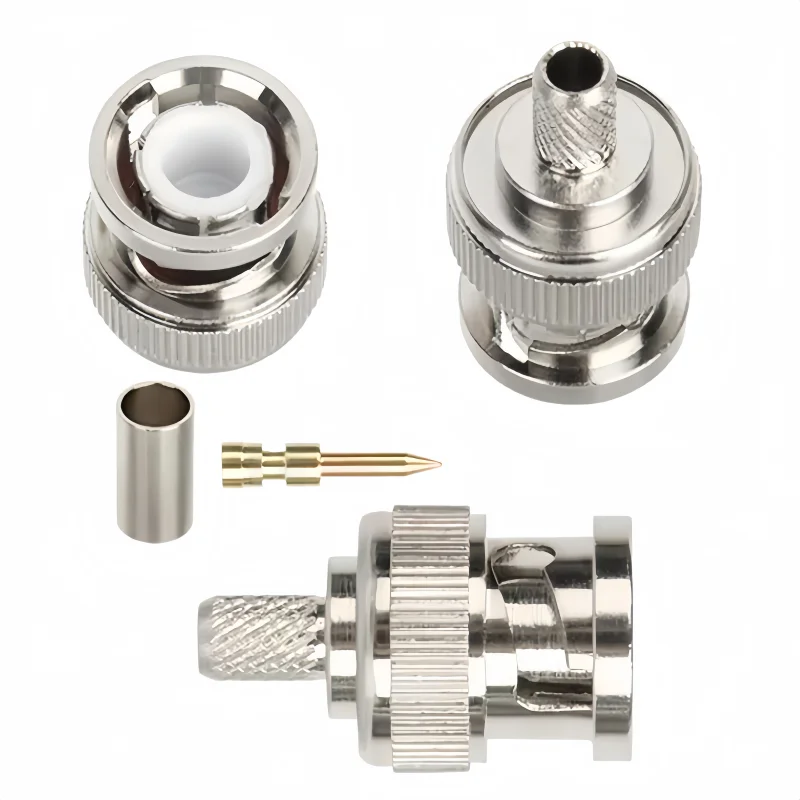 1Pcs/lot Pure copper 50-3 feeder connector crimp RG58 plug SMA/BNC/TNC/UHF/M/F/N RF connector
