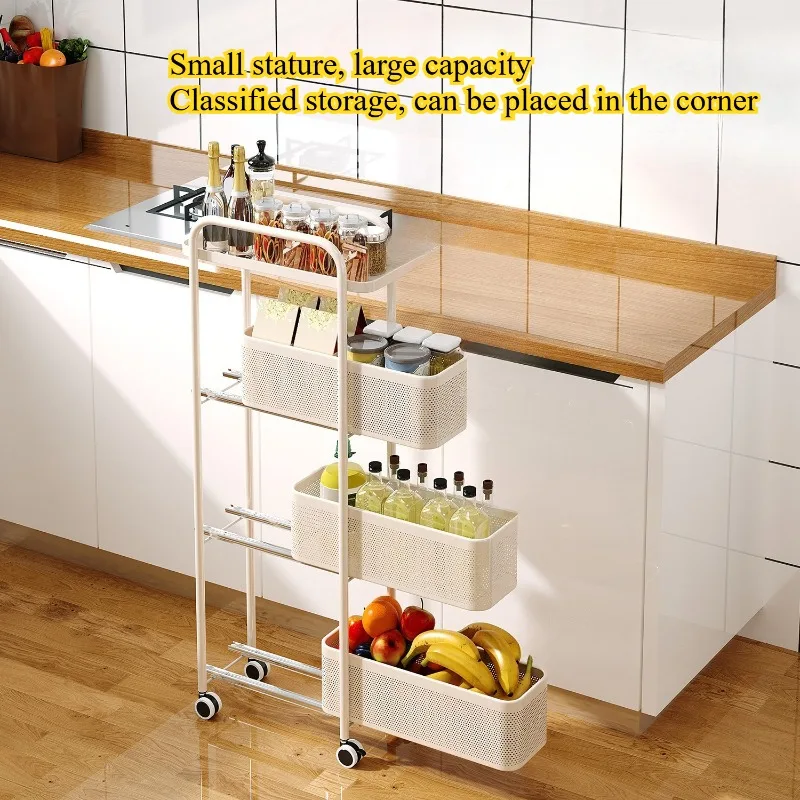 

Портативная многоярусная выдвижная тележка-стеллаж для хранения для дома, кухни и ванной комнаты