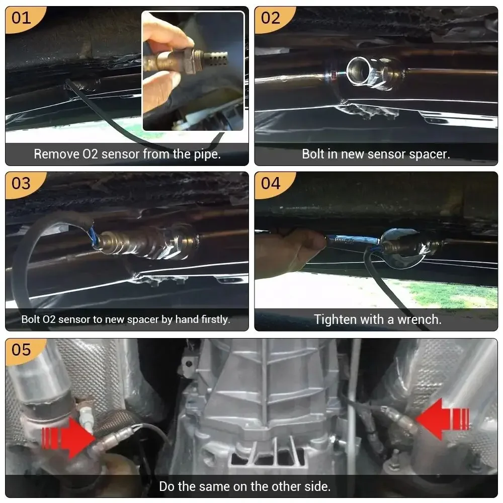 P0420 P0430 العالمي O2 الاستشعار فاصل محول M18X1.5 تحقق ضوء المحرك CEL محفز صغير لرمز الخطأ #6