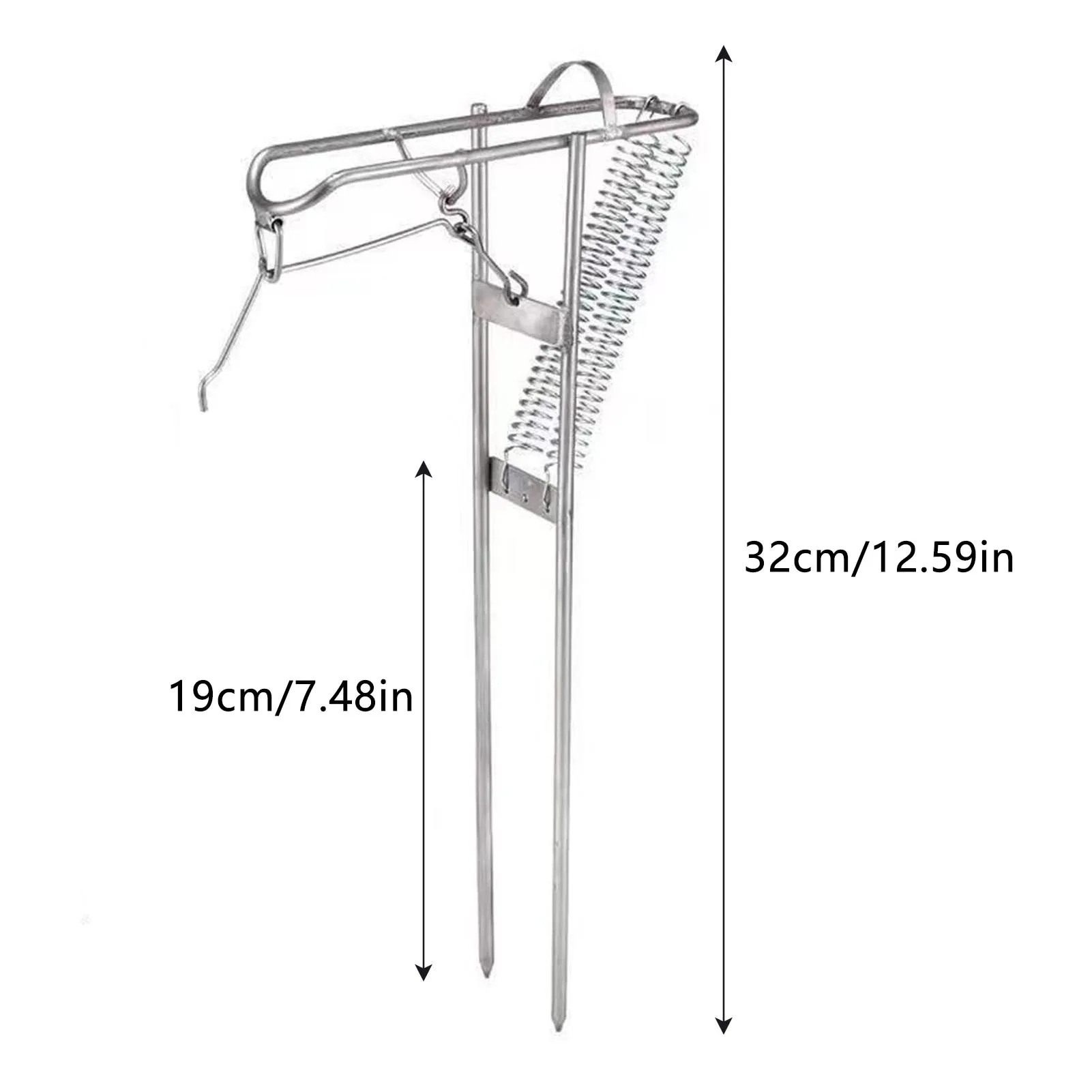 double spring fishing rod holder Automatic Stainless Steel Foldable with Spri Travabia Adjustable Ground Support Bracket for Bank Fishing Spring Loaded 4 Rod Holders