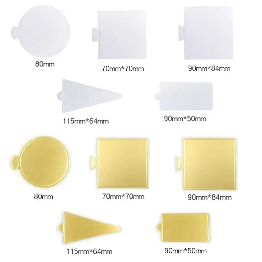 100Pcs New Pastries Display Tray Dessert Board Base Decorative Tools Disposable Mousse Mat Silver Paper Coaster Cake Cardboard