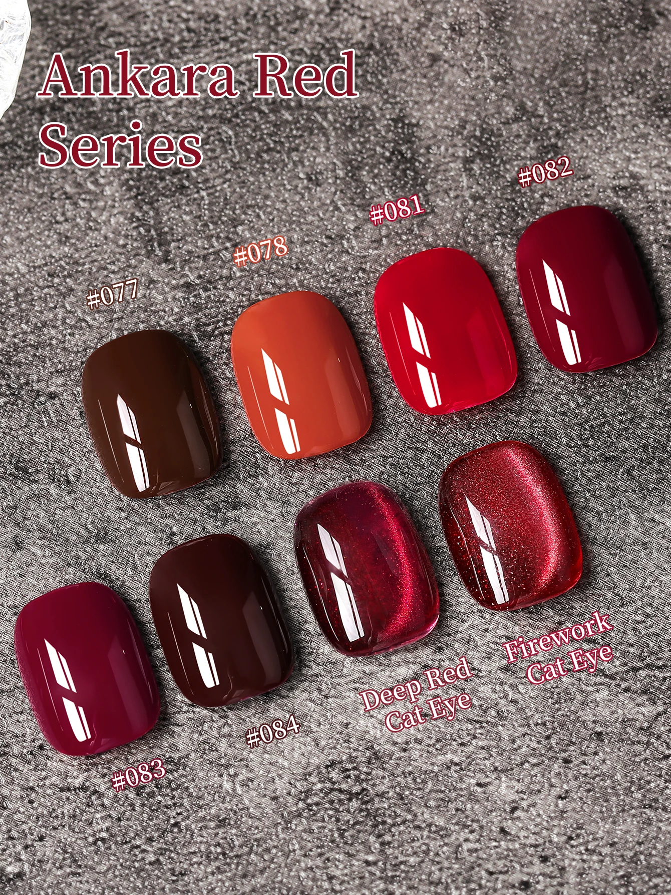 XEIJAYI 15 ml 8-teiliges Gel-Nagellack-Set aus der Ankara-Rot-Serie, UV-LED-Eintauchen-Nagellack, Feiertags-DIY-Nagellack-Design – Detail 5
