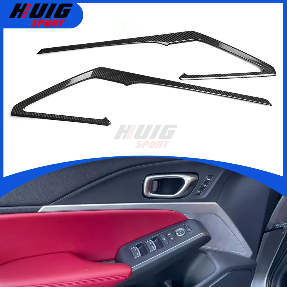 For Acura Integra Type S A-Spec 2022+ Carbon Fiber Car Inner Door Panel Cover Sticker Trim Car Interior Decoration Accessories