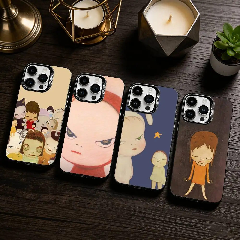

C-Cute Y-Yoshitomo Nara Phone Case For iPhone 17,16,15,14,13,12,11 Plus,Pro Max,XS,Colored silver phone case
