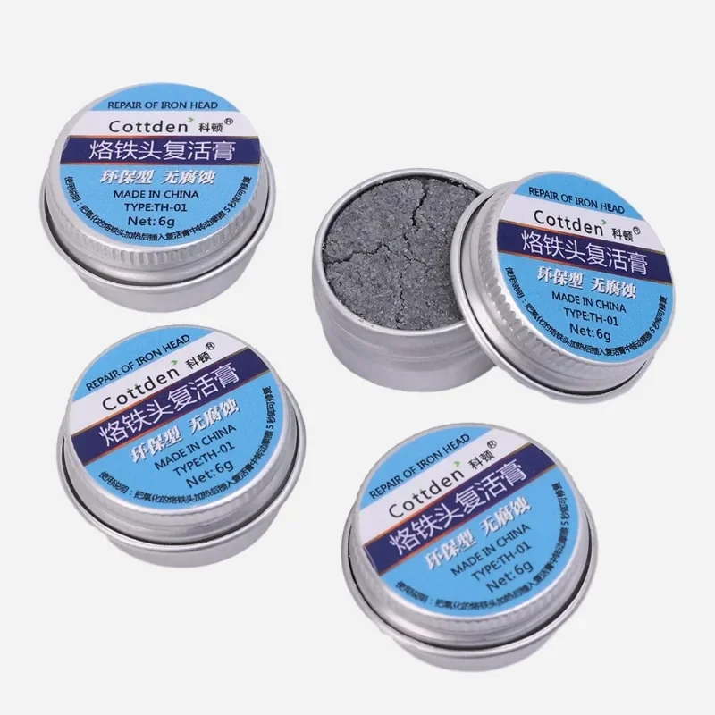 Imagem -06 - Ferro de Solda Dica Refresher Antiaderente Tin Solder Cream Clean Paste For Oxide Head Ressurreição Oxidativo Activator Repair 10 Pcs 1pc