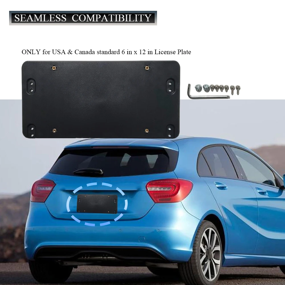 

Car Rear Plastic Bumper License Plate Bracket Tag Holder Mount For Mercedes-Benz A/B/C/CL/CLA/E/GLC-Class 2007-2023 1698170211