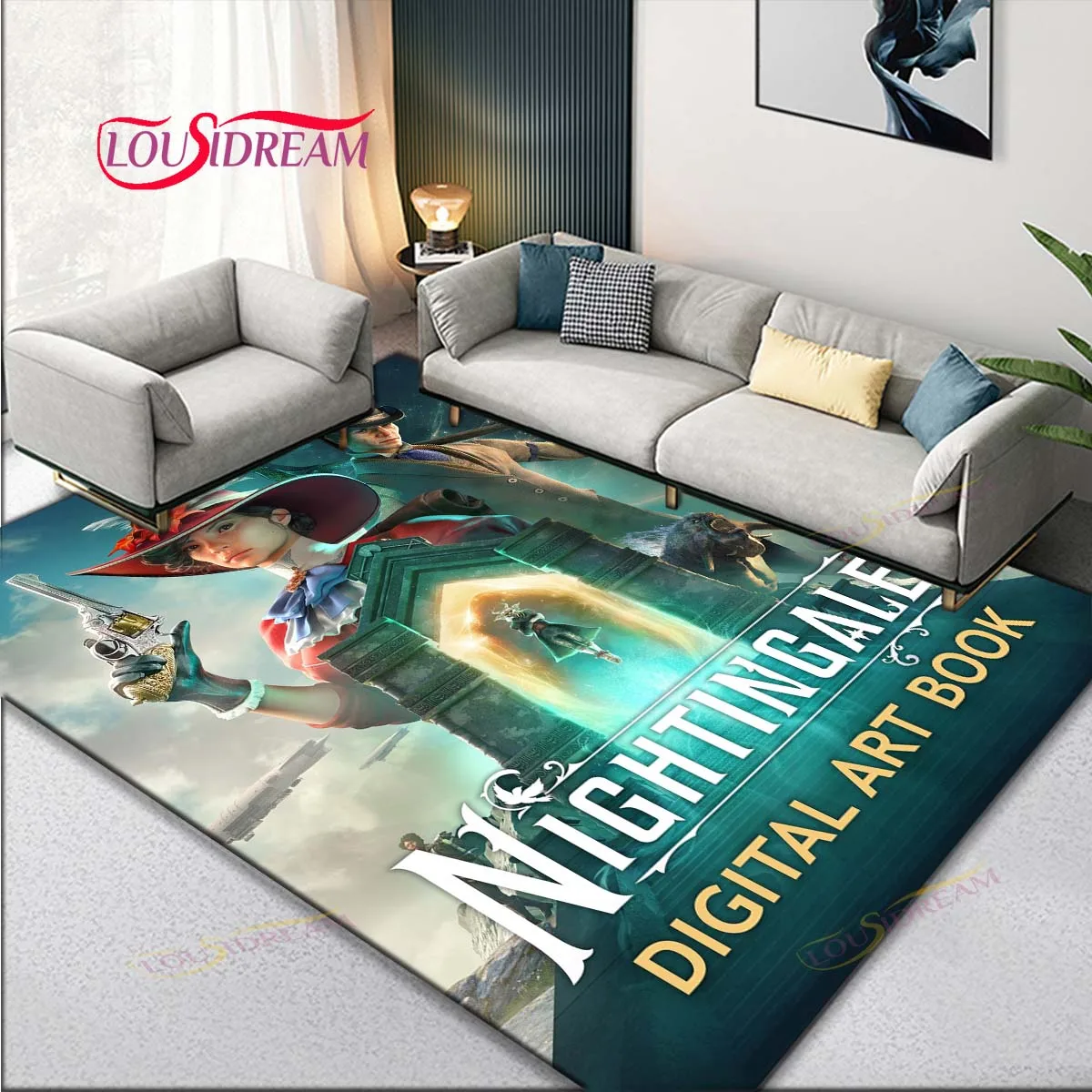 Game room N-Nightingale Game Gamer Area Carpets, Rug for Home Living Room Bedroom Sofa Doormat Decor,Kids play Floor Mat Gift