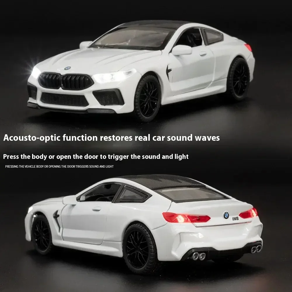 

1:32 M8 Alloy Car Model, Sound & Light, Spring-back Action, Kids' Playroom Toy & Collector's Item