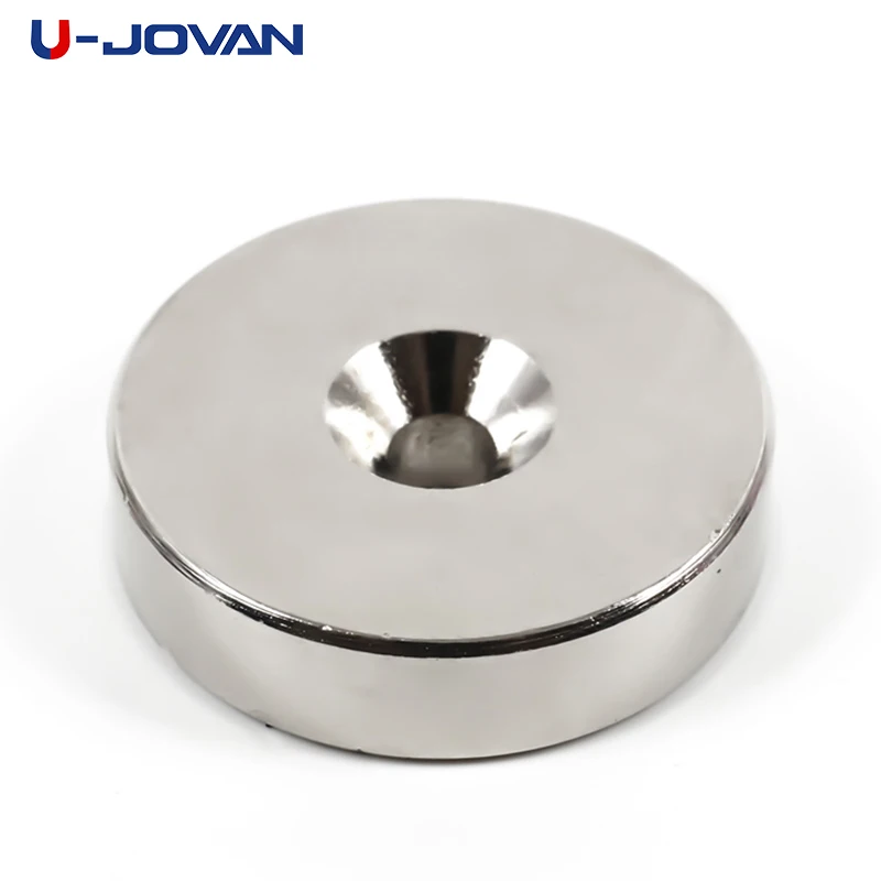 

U-JOVAN 40x10mm Hole: 6mm Super Strong Round Powerful Neodymium Magnets Countersunk Magnet 40*10-6 for Craft DIY