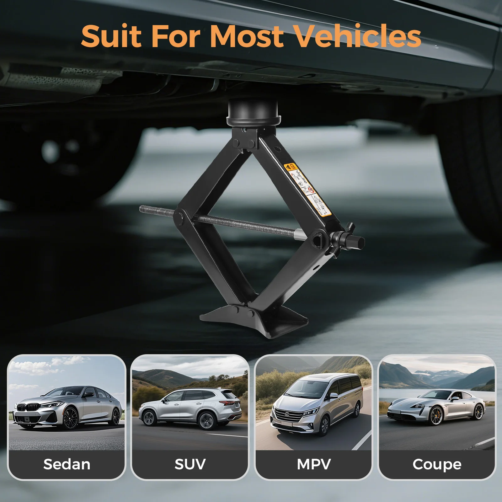 3T العالمي مقص عربة جاك أقصى ارتفاع يصل إلى 45 سنتيمتر المحمولة عربة جاك مجموعة لسيارة SUV MPV والمركبات الأخرى