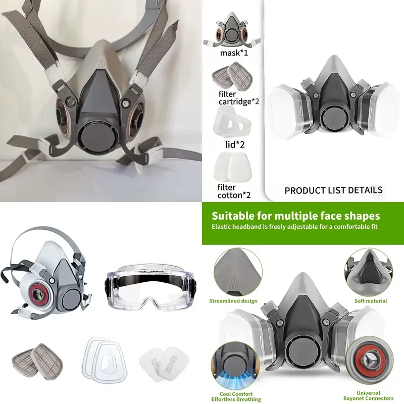 for CF6200 Half Mask with B1 Filter Element Set Organic Vapor Protection Industrial Gas Mask Respiratory Protective Equipment
