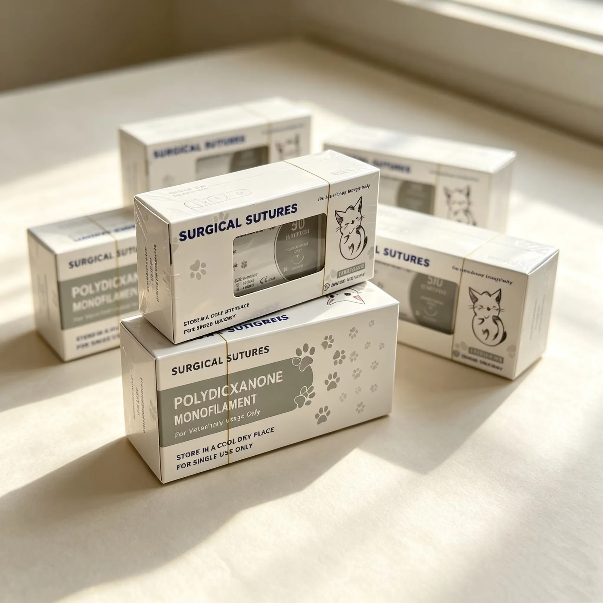 PDO-Einzelstrang-Absorbierbares Nahtmaterial für Veterinärzwecke mit Nadel, steriles Nahtmaterial für Hunde, Katzen und andere Haustiere. – Detail 1