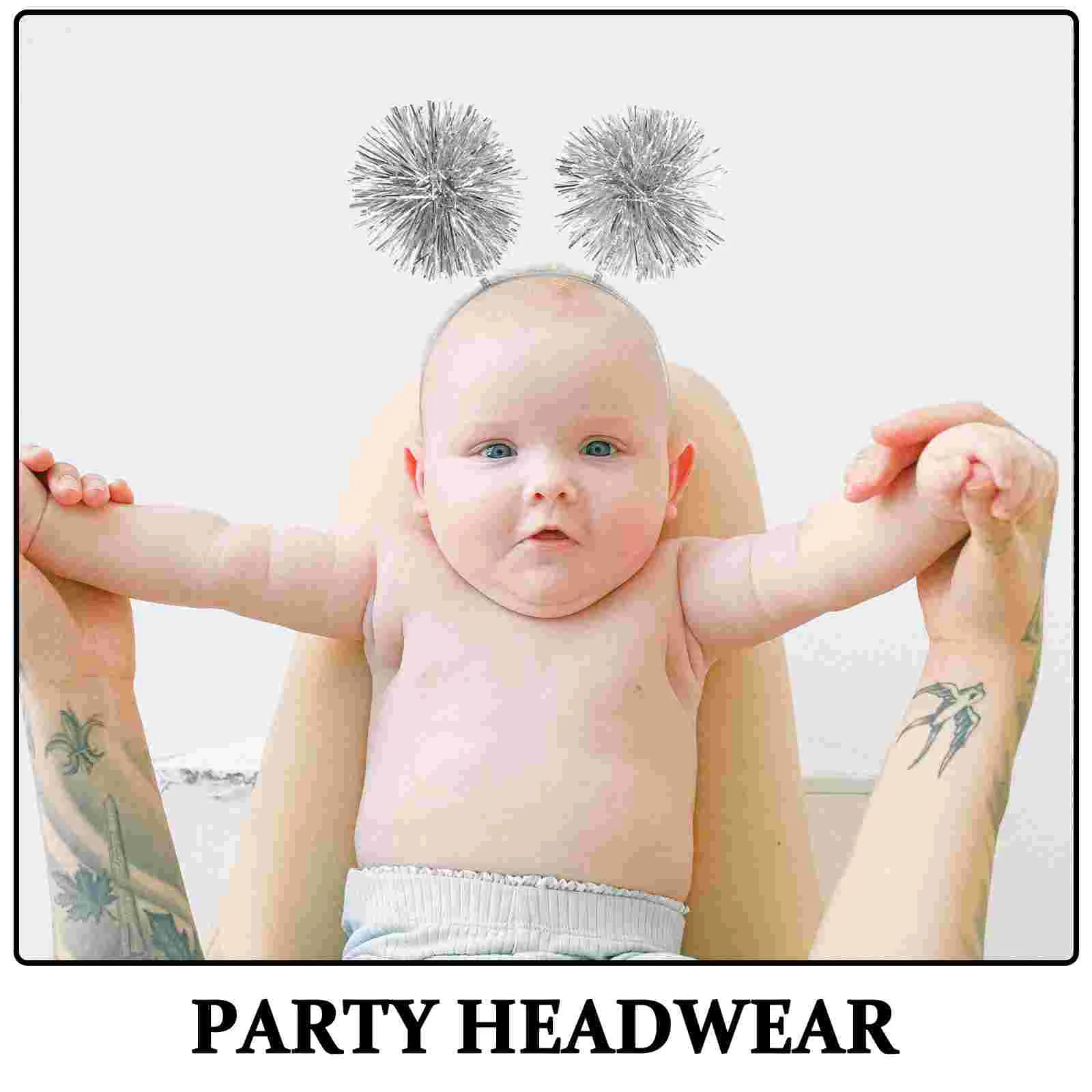 Haarschmuck Pompom Stirnband Halloween Bopper Silber Wacky Kopfbedeckung Handband Kind