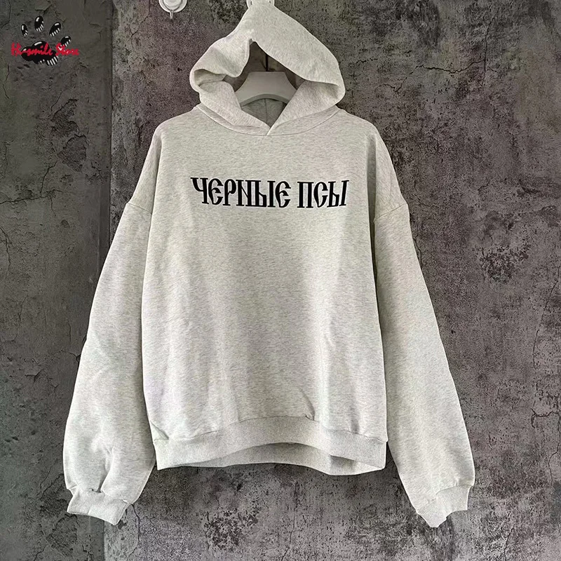 

New 2024fw Vultures YZY Kanye Russian Print Hoodies Cotton Men Woman 1:1 Best Quality Casual Autumn Winter Sweatshirts