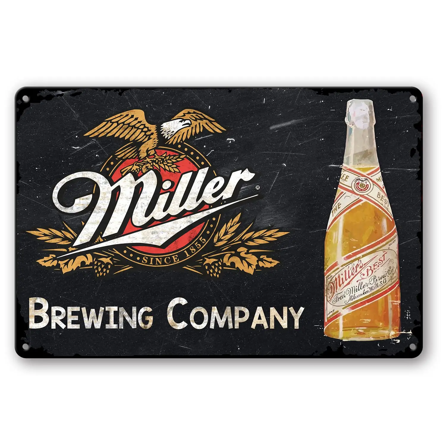 Miller Brewing Beer Retro Vintage Bar Sign Decoration Gifts Pub Garage Diner Vintage Metal Bar Signs Tin Sign 12x8inch