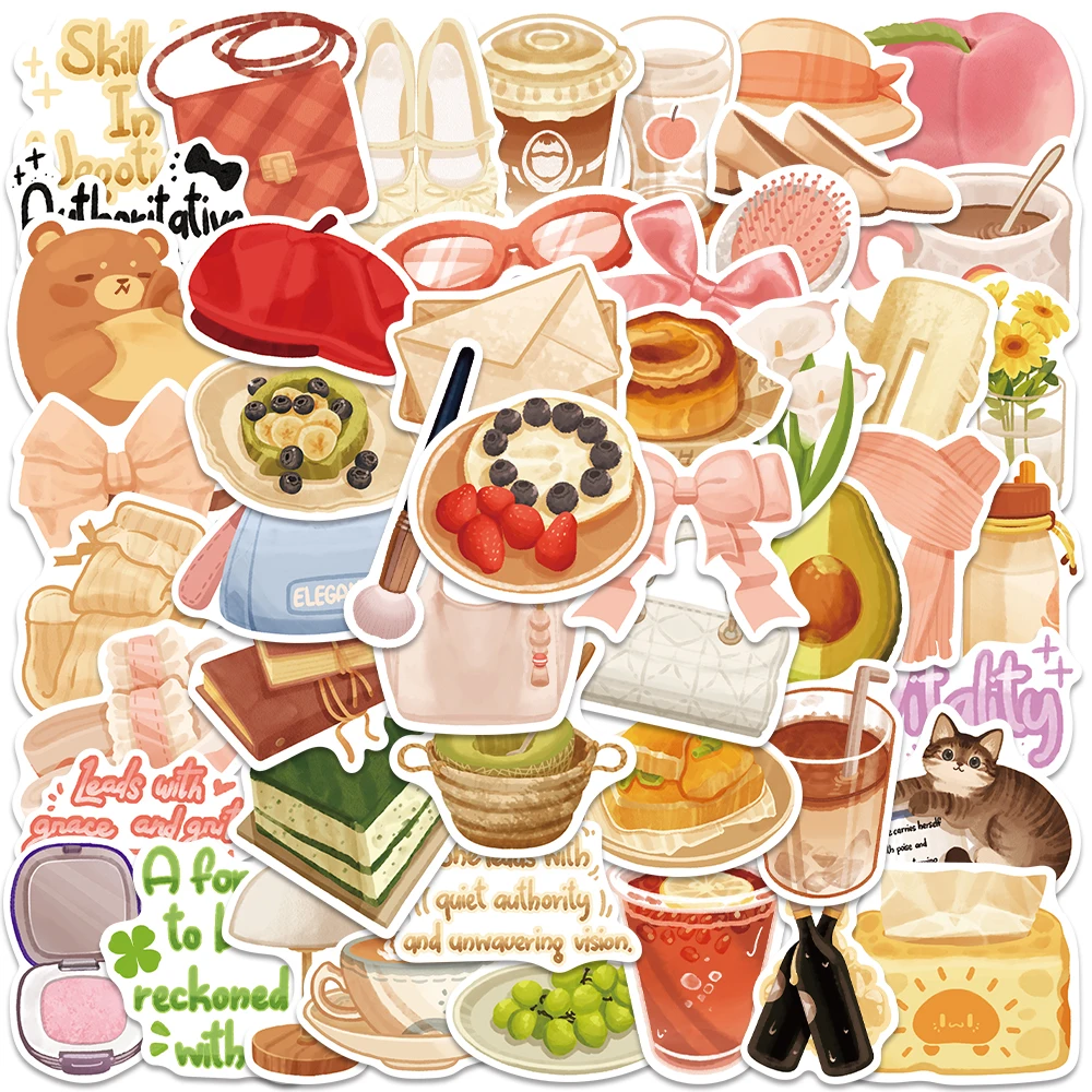 

50pcs Exquisite Life Cartoon Sticker Funny Colorful Graffiti Decal For Diary Luggage Fridge Closet Wallet Decal Sticker DIY Gift