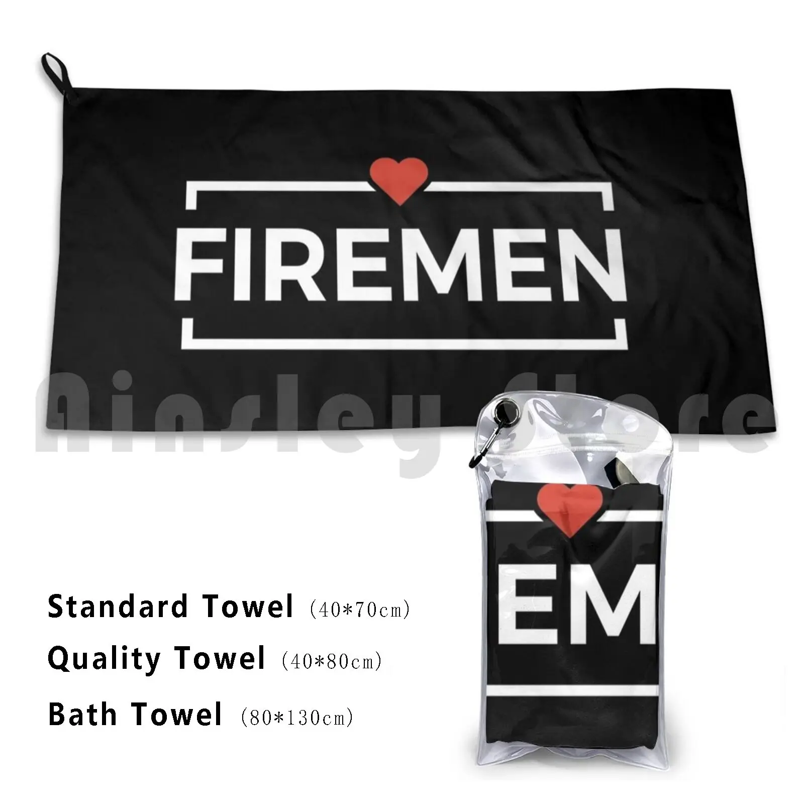 I Love Firemen Custom Towel Bath Towel Fireman I Love Firemen Fireman Firefighter Firefighting Fire