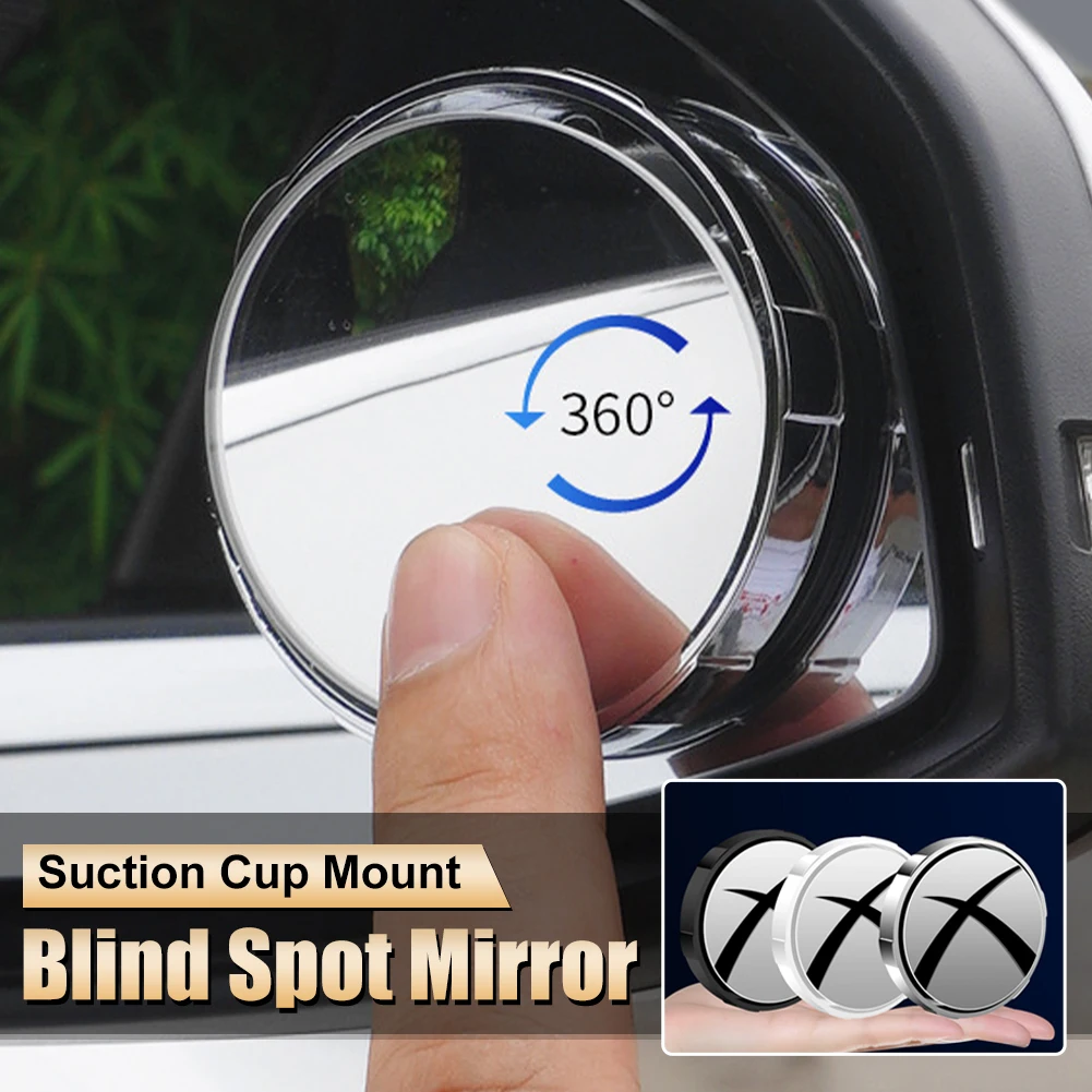 

2PCS Car Blind Spot Mirror Rearview Auxiliary Mirror Suction Cup 360° Adjustable Wide Angle Convex Mirror Rainproof Anti-fog