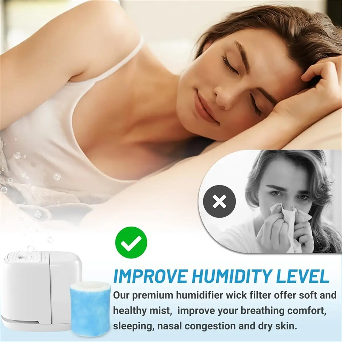 

Сменный фильтр для увлажнителя 2.0 для увлажнителей Canopy, прикроватных и детских увлажнителей, синий предфильтр, впитывающий фильтр для увлажнителя