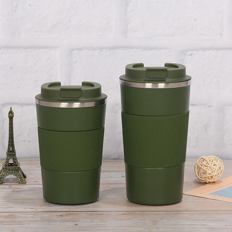 Tazza Termica Da Viaggio 380ml In Acciaio Inox: Mantiene Caldo E Freddo, Coperchio A Tenuta Stagna (verde)