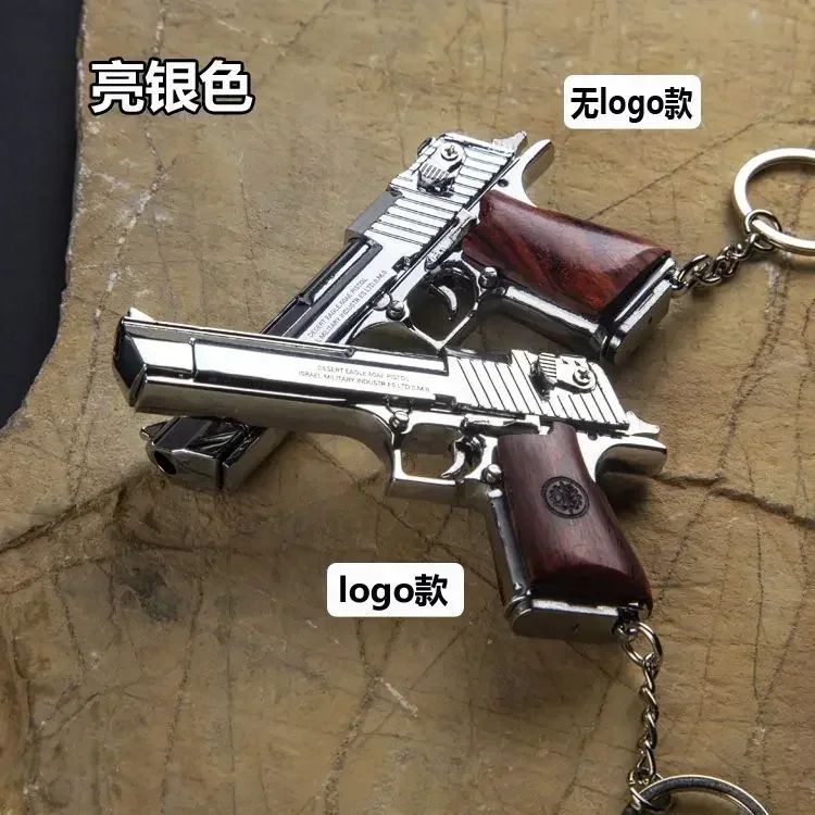 1:3 M1911 Desert Eagle Alloy Gun Model Gold-plated Keychain Pistol Pendant Mini Detachable Toy Gun For Adult Kids Gift