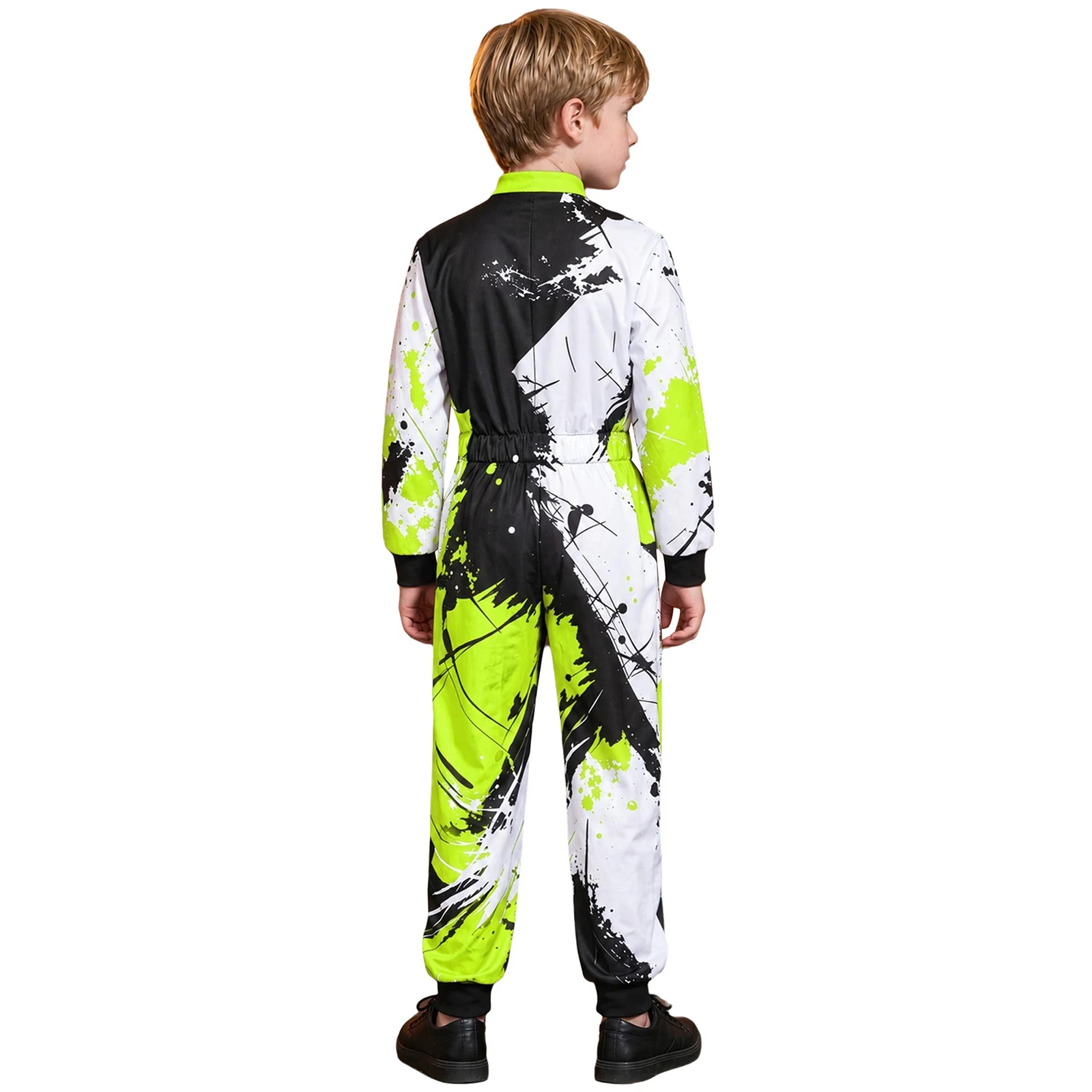 Jungen Motocross-Rennanzug, einteiliger Dirt-Bike-Rennanzug für Kinder, Spritzdruck, Offroad-ATV-Motorrad-Fahrkostüm – Detail 5