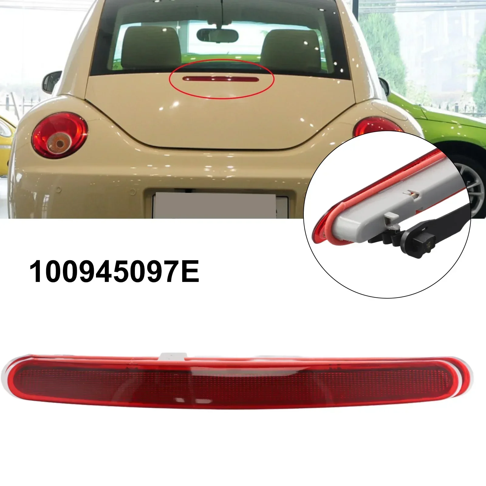 

Red LED Rear High Level Brake Stop Light Lamp For Beetle 1998-2010 1C0945097E 12V Third Tail Light Replacement