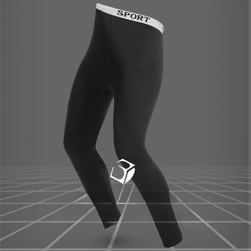 Men's autumn pants with fleece and bottom line thin underwear cotton wool warm pants winter high elasticity slimfit fleece pants