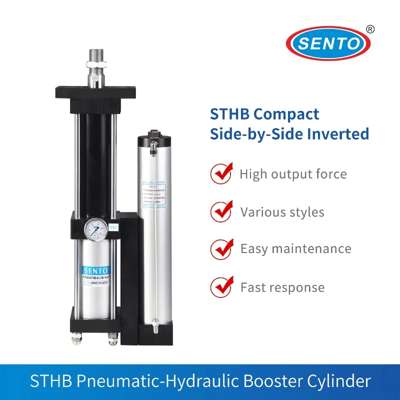 STHB-63-200-10-3T Original Manufacturer Pneumatic Hydraulic Cylinder Pneumohydraulic Drives Space Saving High Efficiency