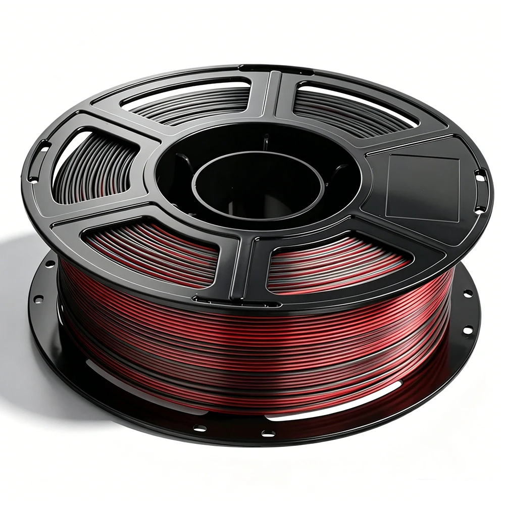 3D Printer Filament 250g PLA silk black red Filament 1.75mm Dimension Accuracy +/- 0.02mm, 3D Printing Filament Two tone silk black red pla
