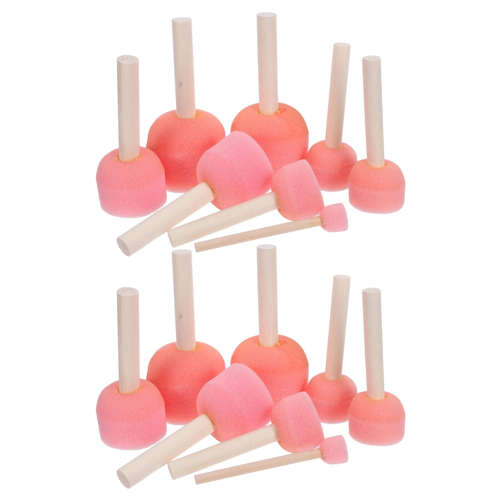 

25Pcs Round Sponge Paint Brushes Kids Small Foam Sponge Brush Set Wood Handle for Children Paint Tools Craft Drawing Art