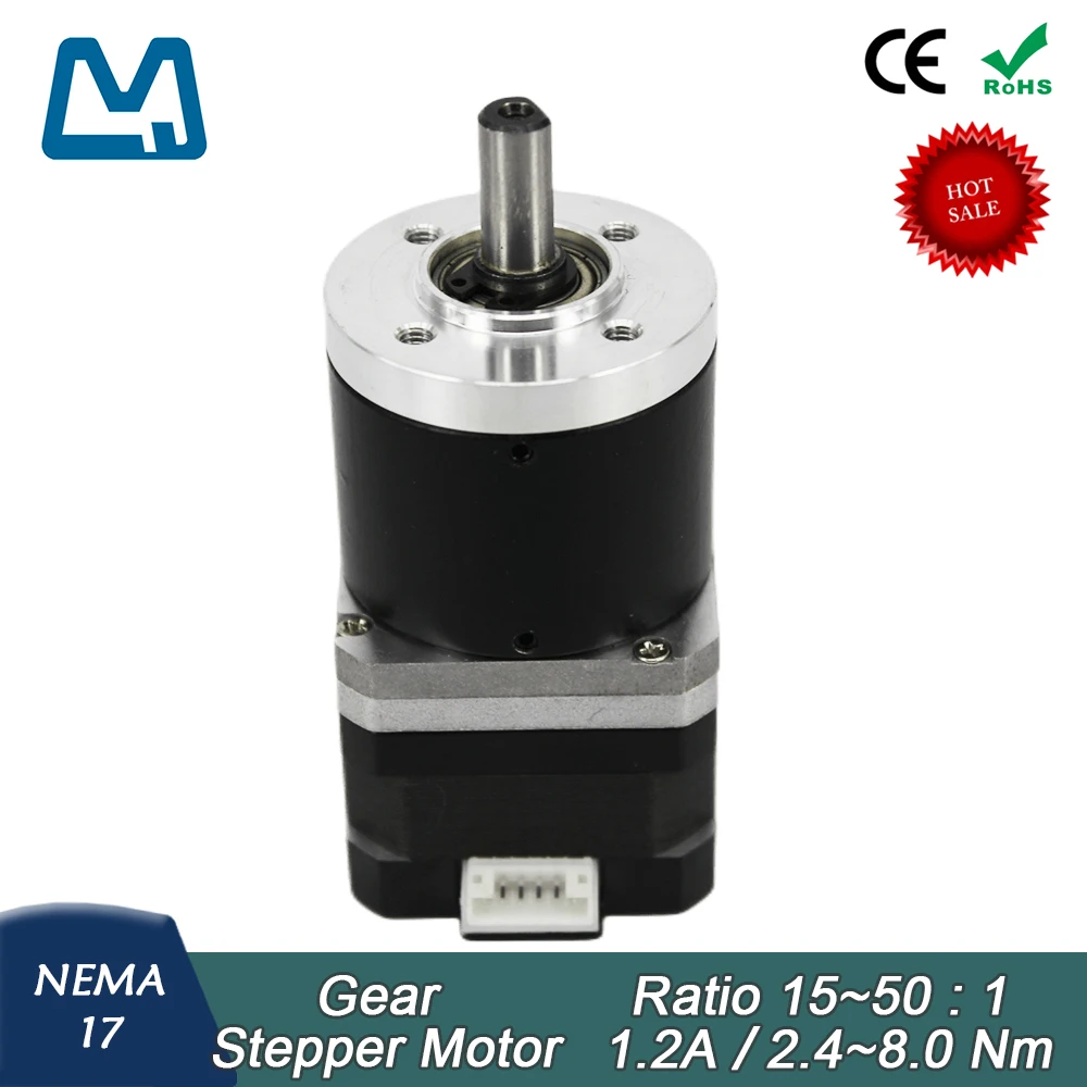 Nema17 26Mm Stappenmotor Carrosserie Lengte 1,2a 0,16nm Planetaire Versnellingsbak Verhouding 20:1