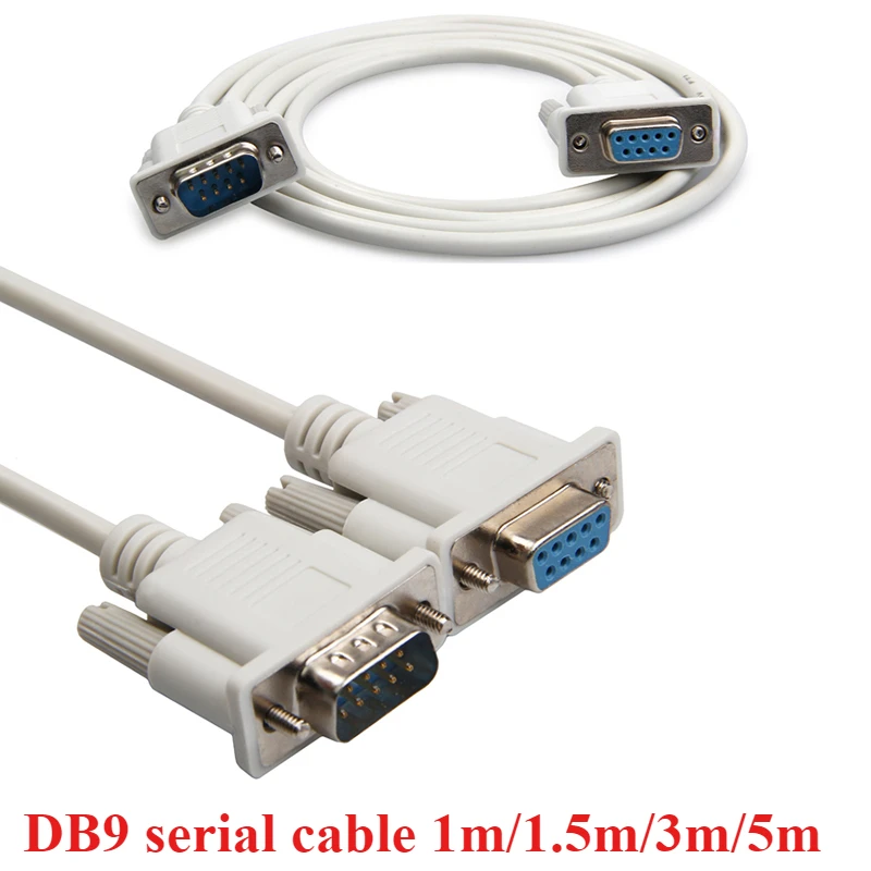 DB9 Serial Cable 9 Pin RS232 Serial Cable Male To Female/Male Straight/Crossover Type PC Converter Extension Wire 1m/1.5m/3m/5m