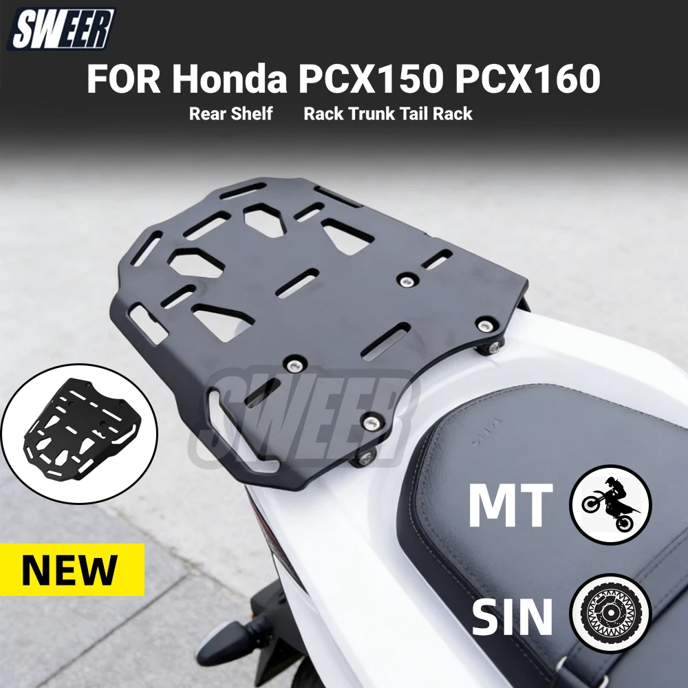  For Honda PCX150 PCX160 Motorcycle Rear Storage Top Box Rear Shelf Rear Tail Rack Trunk Tail Rack Non-destructive Installation