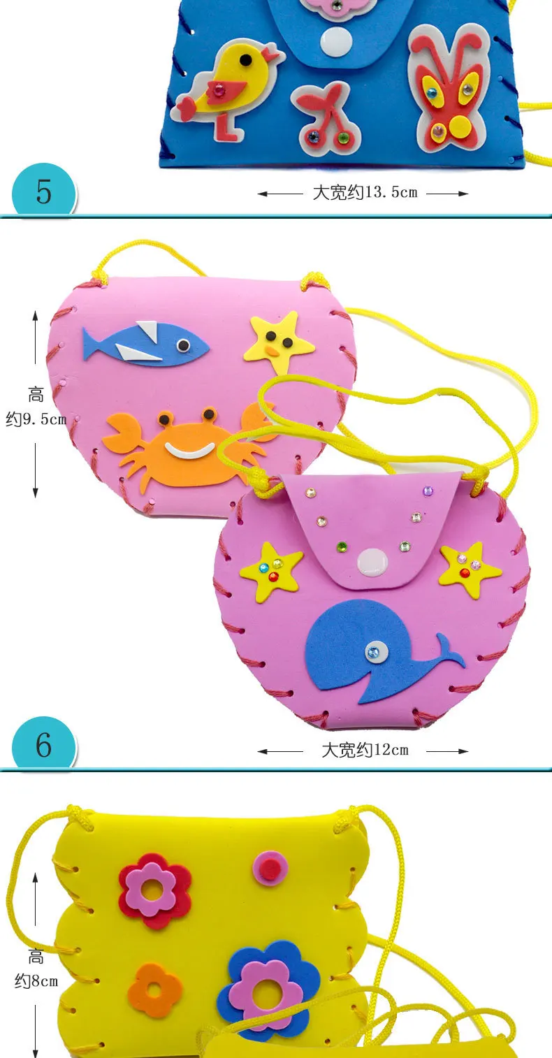 5-teiliges Set zum Selbst Nähen von Handtaschen Nähset für Mädchen Anfänger-Zubehör Party-Geschenke Gruppenaktivitäten Projekt Spielzeug Geschenk – Detail 13