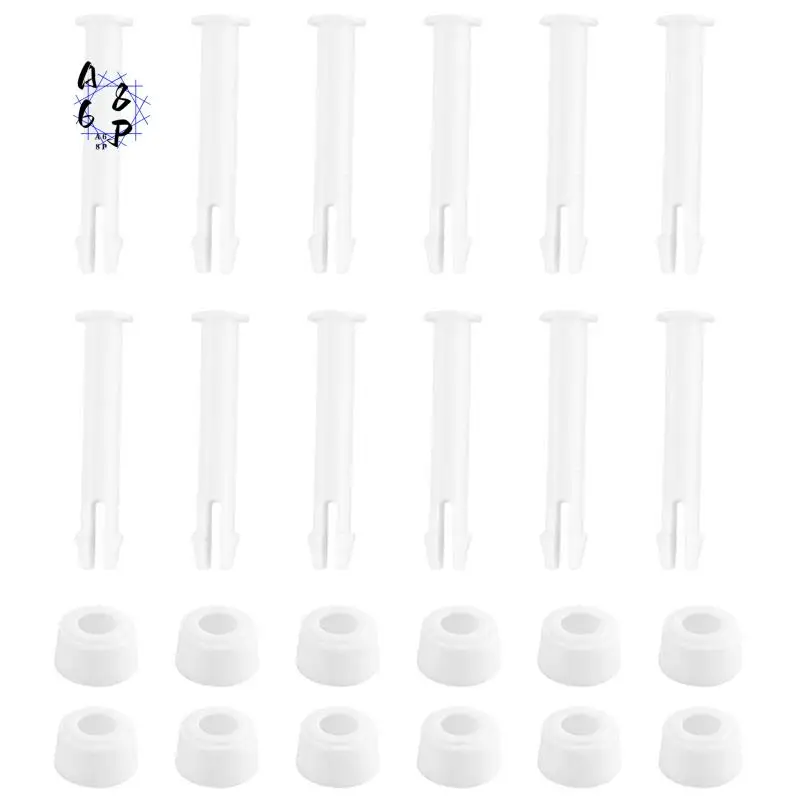 A68P-12 Pcs Plastic Pool Joint Pins & 12 Pcs Rubber Seals For Intex Above Ground Round Frame Pool Parts 28270-28273(2.36In)