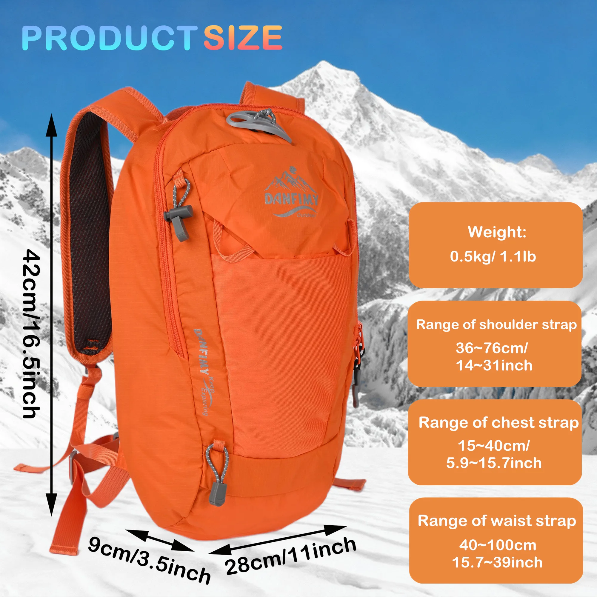 حقيبة ظهر خفيفة الوزن للمشي لمسافات طويلة مع غطاء للمطر، حقيبة نهارية مقاومة للماء للرحلات للرجال والنساء، حقيبة رياضية متينة للاستخدام في الهواء الطلق للسفر