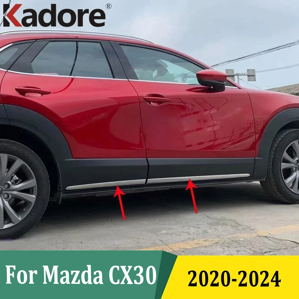 

For Mazda CX-30 CX30 2020 2021 2022 2023 2024 Chrome Side Door Body Molding Line Cover Trim Protector Exterior Accessories