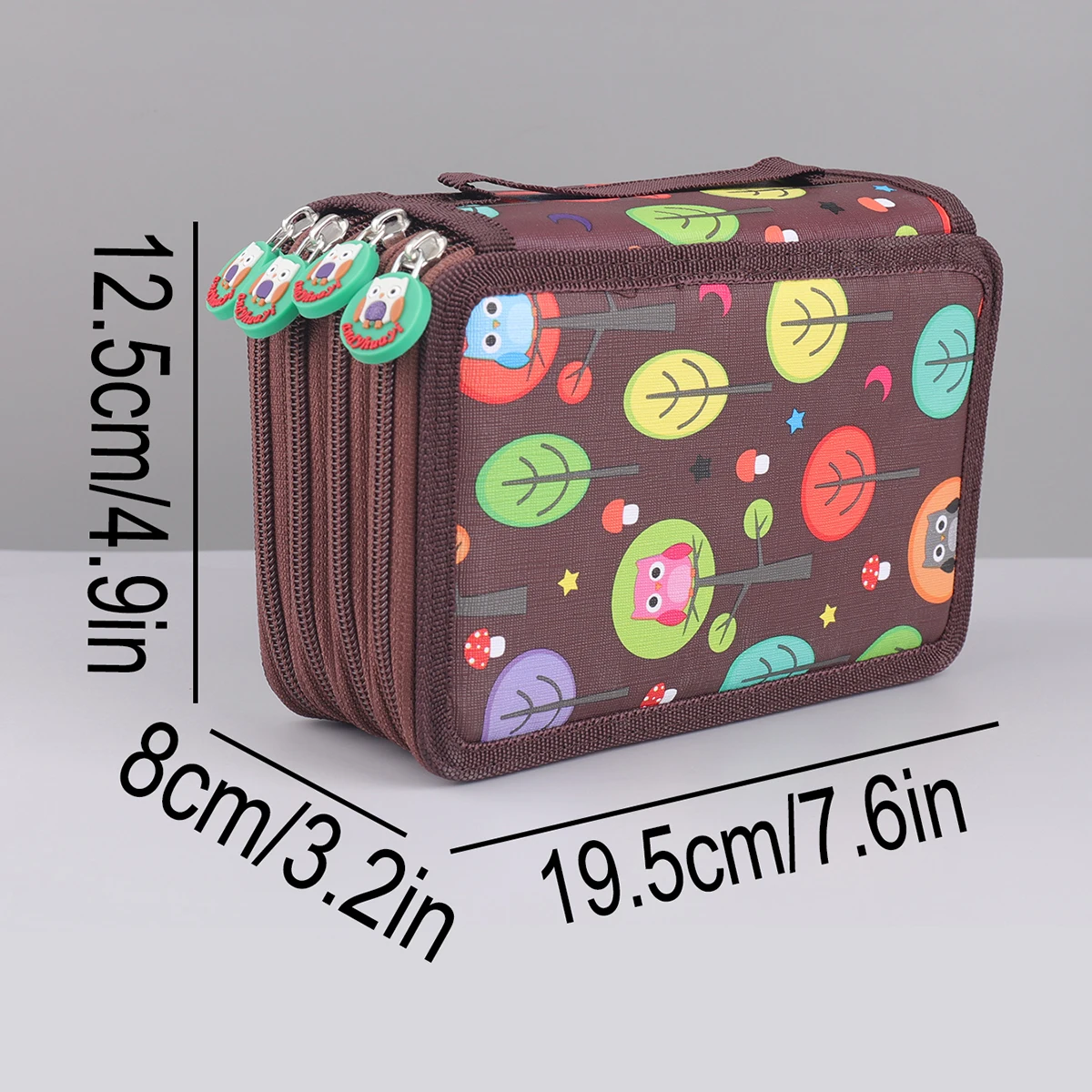 4 Layer Owl Pencil Case Handle,72 Slots Large Capacity Art Pencil Pouch for School Supplies,Multi Compartment Pen Organizer