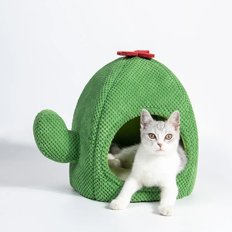 Cactus pet nest, cat nest, warm dog nest, autumn and winter house nest, cat bed, warm and thickened