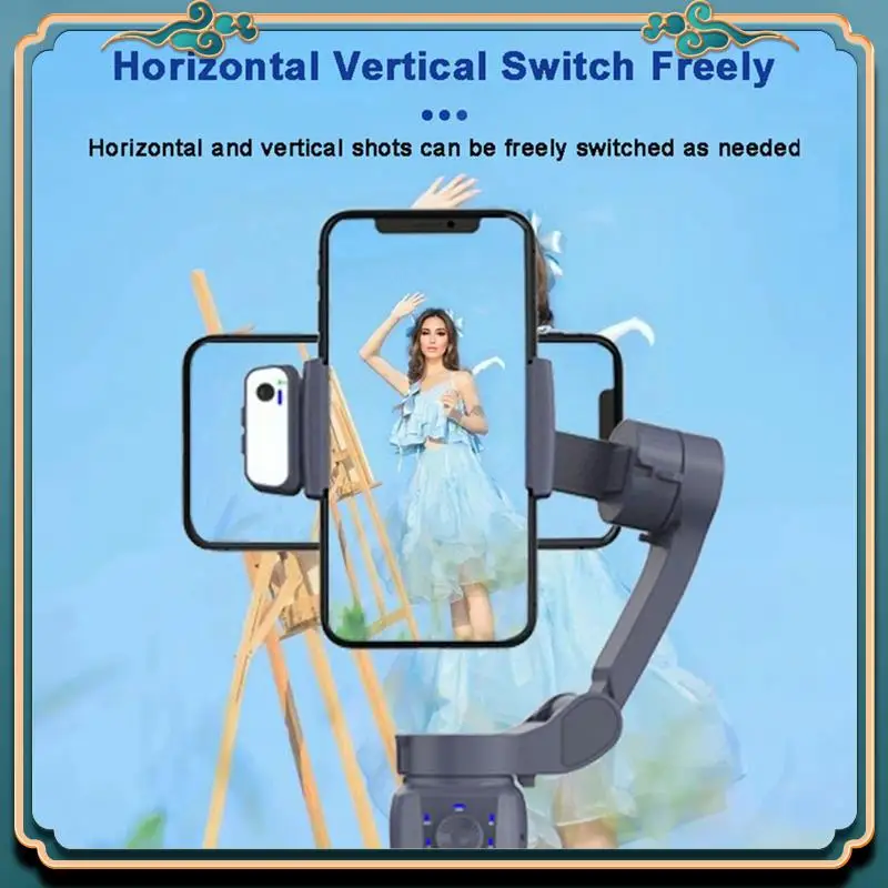 (新品)-F12 3軸ジンバルスタビライザー、LED照明、AIインテリジェント顔追跡サポート、ビデオ/写真用フォーカスコントロール